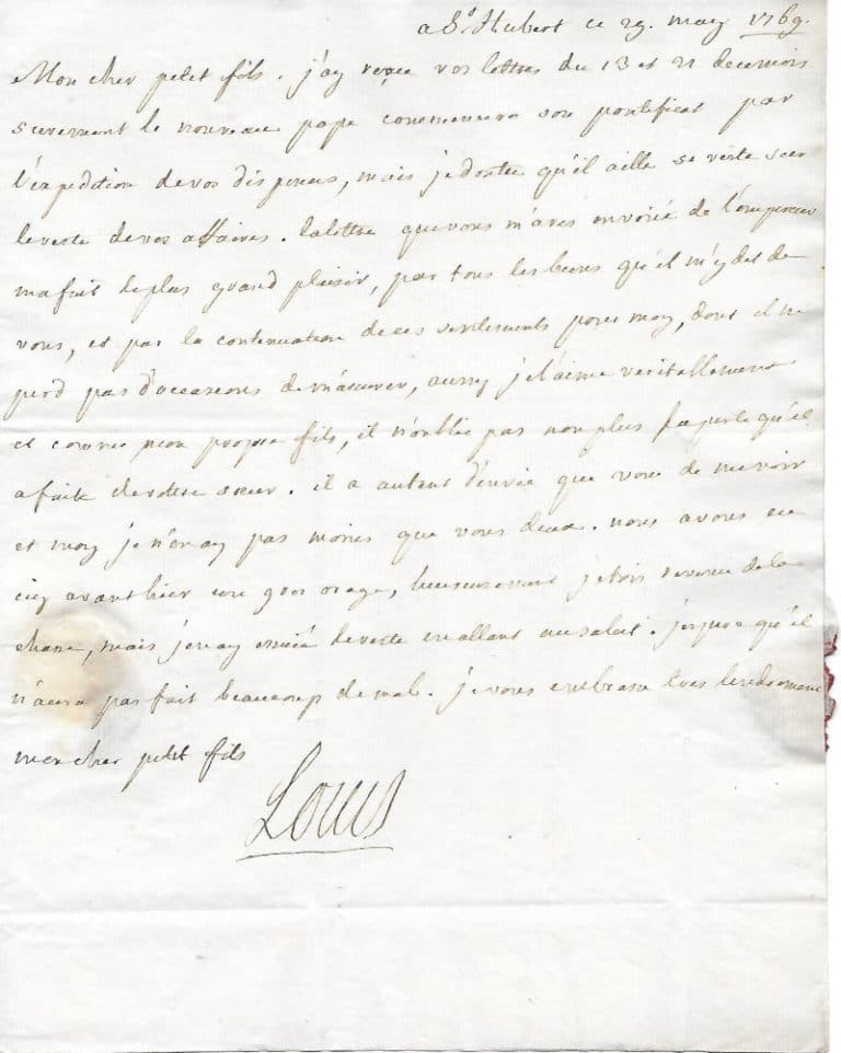 Louis Xv Lettre Autographe Sign E Autographes Manuscripta